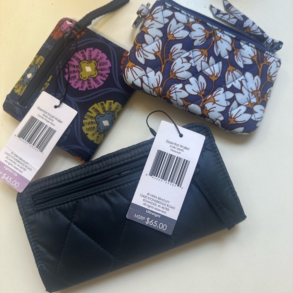 Vera Bradley Floral and Quilted Wallet Trio